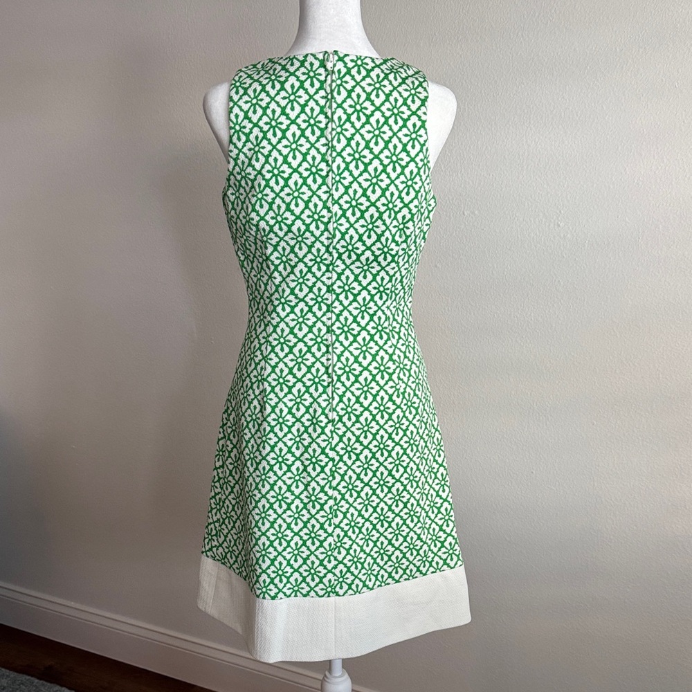 Badgley Mischka Green and White Patterned Mini Dress - Picture 6 of 10